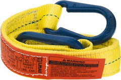Lift-All - 3' Long x 2" Wide, 6,400 Lb Vertical Capacity, 2 Ply, Polyester Web Sling - 5,000 Lb Choker Capacity, Yellow - Eagle Tool & Supply