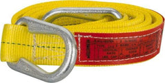 Lift-All - 6' Long x 2" Wide, 6,400 Lb Vertical Capacity, 2 Ply, Polyester Web Sling - 5,000 Lb Choker Capacity, Yellow - Eagle Tool & Supply