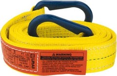 Lift-All - 8' Long x 2" Wide, 6,400 Lb Vertical Capacity, 2 Ply, Polyester Web Sling - 5,000 Lb Choker Capacity, Yellow - Eagle Tool & Supply