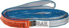 Lift-All - 12' Long x 1" Wide, 3,200 Lb Vertical Capacity, 2 Ply, Polyester Web Sling - 2,500 Lb Choker Capacity, Silver (Color) - Eagle Tool & Supply