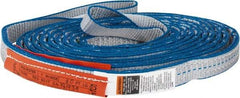 Lift-All - 20' Long x 1" Wide, 3,200 Lb Vertical Capacity, 2 Ply, Polyester Web Sling - 2,500 Lb Choker Capacity, Silver (Color) - Eagle Tool & Supply