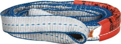 Lift-All - 4' Long x 1" Wide, 3,200 Lb Vertical Capacity, 2 Ply, Polyester Web Sling - 2,500 Lb Choker Capacity, Silver (Color) - Eagle Tool & Supply