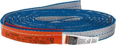 Lift-All - 14' Long x 1" Wide, 3,200 Lb Vertical Capacity, 2 Ply, Polyester Web Sling - 2,500 Lb Choker Capacity, Silver (Color) - Eagle Tool & Supply