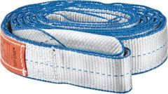 Lift-All - 10' Long x 2" Wide, 6,400 Lb Vertical Capacity, 2 Ply, Polyester Web Sling - 5,000 Lb Choker Capacity, Silver (Color) - Eagle Tool & Supply