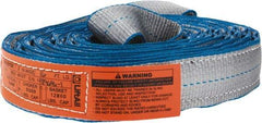 Lift-All - 16' Long x 2" Wide, 6,400 Lb Vertical Capacity, 2 Ply, Polyester Web Sling - 5,000 Lb Choker Capacity, Silver (Color) - Eagle Tool & Supply