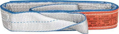 Lift-All - 3' Long x 2" Wide, 6,400 Lb Vertical Capacity, 2 Ply, Polyester Web Sling - 5,000 Lb Choker Capacity, Silver (Color) - Eagle Tool & Supply