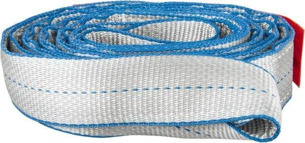 Lift-All - 8' Long x 2" Wide, 6,400 Lb Vertical Capacity, 2 Ply, Polyester Web Sling - 5,000 Lb Choker Capacity, Silver (Color) - Eagle Tool & Supply