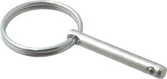 Gibraltar - 3/16" Pin Diam, 1-3/16" Long, Zinc Plated Steel Ball Lock Hitch Pin - 1" Usable Length - Eagle Tool & Supply