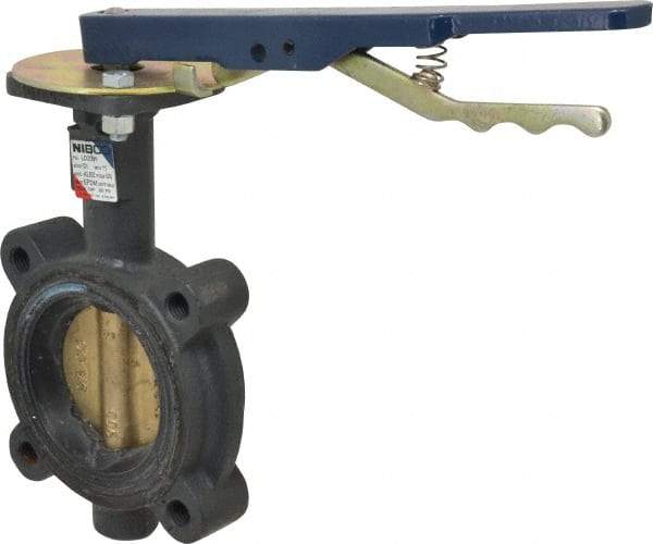 NIBCO - 3" Pipe, Lug Butterfly Valve - Lever Handle, Ductile Iron Body, EPDM Seat, 200 WOG, Aluminum Bronze Disc, Stainless Steel Stem - Eagle Tool & Supply