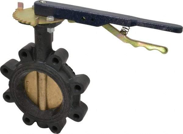 NIBCO - 4" Pipe, Lug Butterfly Valve - Lever Handle, Ductile Iron Body, EPDM Seat, 200 WOG, Aluminum Bronze Disc, Stainless Steel Stem - Eagle Tool & Supply