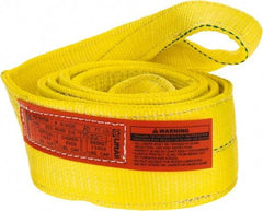 Lift-All - 10' Long x 4" Wide, 11,500 Lb Vertical Capacity, 2 Ply, Polyester Web Sling - 9,200 Lb Choker Capacity, Yellow - Eagle Tool & Supply