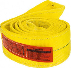 Lift-All - 12' Long x 4" Wide, 11,500 Lb Vertical Capacity, 2 Ply, Polyester Web Sling - 9,200 Lb Choker Capacity, Yellow - Eagle Tool & Supply