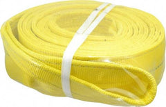 Lift-All - 20' Long x 4" Wide, 11,500 Lb Vertical Capacity, 2 Ply, Polyester Web Sling - 9,200 Lb Choker Capacity, Yellow - Eagle Tool & Supply