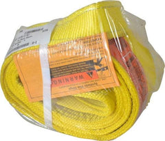 Lift-All - 6' Long x 4" Wide, 11,500 Lb Vertical Capacity, 2 Ply, Polyester Web Sling - 9,200 Lb Choker Capacity, Yellow - Eagle Tool & Supply