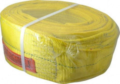 Lift-All - 16' Long x 6" Wide, 16,300 Lb Vertical Capacity, 2 Ply, Polyester Web Sling - 13,000 Lb Choker Capacity, Yellow - Eagle Tool & Supply