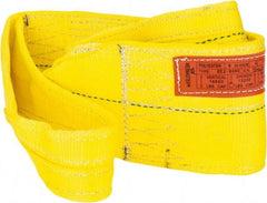 Lift-All - 4' Long x 6" Wide, 16,300 Lb Vertical Capacity, 2 Ply, Polyester Web Sling - 13,000 Lb Choker Capacity, Yellow - Eagle Tool & Supply