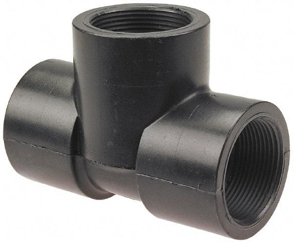 NIBCO - 2" Polypropylene Plastic Pipe Tee - Schedule 80, FPT x FPT x FPT End Connections - Eagle Tool & Supply