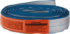 Lift-All - 14' Long x 2" Wide, 6,400 Lb Vertical Capacity, 2 Ply, Polyester Web Sling - 5,000 Lb Choker Capacity, Silver (Color) - Eagle Tool & Supply