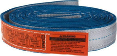 Lift-All - 16' Long x 2" Wide, 6,400 Lb Vertical Capacity, 2 Ply, Polyester Web Sling - 5,000 Lb Choker Capacity, Silver (Color) - Eagle Tool & Supply