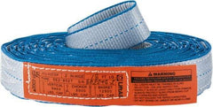 Lift-All - 18' Long x 2" Wide, 6,400 Lb Vertical Capacity, 2 Ply, Polyester Web Sling - 5,000 Lb Choker Capacity, Silver (Color) - Eagle Tool & Supply
