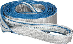 Lift-All - 12' Long x 3" Wide, 8,600 Lb Vertical Capacity, 2 Ply, Polyester Web Sling - 6,900 Lb Choker Capacity, Silver (Color) - Eagle Tool & Supply