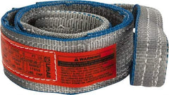 Lift-All - 4' Long x 3" Wide, 8,600 Lb Vertical Capacity, 2 Ply, Polyester Web Sling - 6,900 Lb Choker Capacity, Silver (Color) - Eagle Tool & Supply