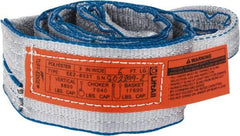 Lift-All - 6' Long x 3" Wide, 8,600 Lb Vertical Capacity, 2 Ply, Polyester Web Sling - 6,900 Lb Choker Capacity, Silver (Color) - Eagle Tool & Supply