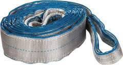 Lift-All - 14' Long x 3" Wide, 8,600 Lb Vertical Capacity, 2 Ply, Polyester Web Sling - 6,900 Lb Choker Capacity, Silver (Color) - Eagle Tool & Supply