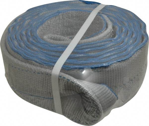 Lift-All - 14' Long x 4" Wide, 11,500 Lb Vertical Capacity, 2 Ply, Polyester Web Sling - 9,200 Lb Choker Capacity, Silver (Color) - Eagle Tool & Supply