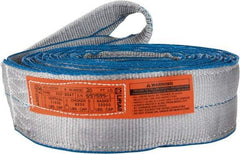 Lift-All - 20' Long x 4" Wide, 11,500 Lb Vertical Capacity, 2 Ply, Polyester Web Sling - 9,200 Lb Choker Capacity, Silver (Color) - Eagle Tool & Supply