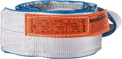 Lift-All - 6' Long x 4" Wide, 11,500 Lb Vertical Capacity, 2 Ply, Polyester Web Sling - 9,200 Lb Choker Capacity, Silver (Color) - Eagle Tool & Supply