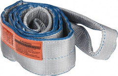 Lift-All - 8' Long x 4" Wide, 11,500 Lb Vertical Capacity, 2 Ply, Polyester Web Sling - 9,200 Lb Choker Capacity, Silver (Color) - Eagle Tool & Supply