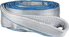 Lift-All - 12' Long x 4" Wide, 11,500 Lb Vertical Capacity, 2 Ply, Polyester Web Sling - 9,200 Lb Choker Capacity, Silver (Color) - Eagle Tool & Supply