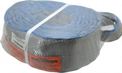 Lift-All - 16' Long x 4" Wide, 11,500 Lb Vertical Capacity, 2 Ply, Polyester Web Sling - 9,200 Lb Choker Capacity, Silver (Color) - Eagle Tool & Supply
