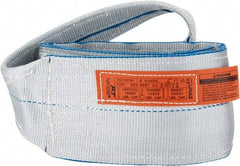Lift-All - 6' Long x 6" Wide, 16,300 Lb Vertical Capacity, 2 Ply, Polyester Web Sling - 13,000 Lb Choker Capacity, Silver (Color) - Eagle Tool & Supply
