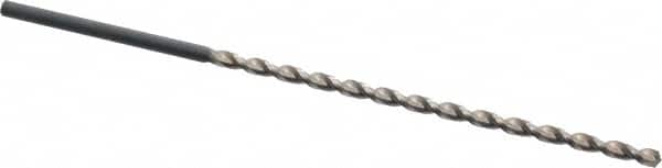 Extra Length Drill Bit: 0.185″ Dia, 130 °, High Speed Steel Uncoated, 4.9213″ Flute Length, 7.2835″ OAL, Parabolic Flute, Straight-Cylindrical Shank, Series 502
