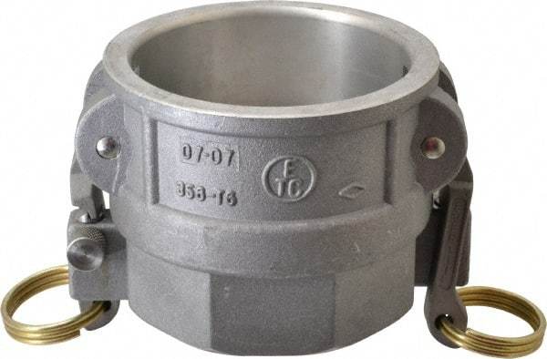 EVER-TITE Coupling Products - 3" Aluminum Cam & Groove Suction & Discharge Hose Female Coupler Female NPT Thread - Part D, 3" Lock-On Thread, 125 Max psi - Eagle Tool & Supply