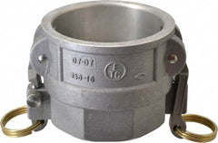 EVER-TITE Coupling Products - 3" Aluminum Cam & Groove Suction & Discharge Hose Female Coupler Female NPT Thread - Part D, 3" Lock-On Thread, 125 Max psi - Eagle Tool & Supply