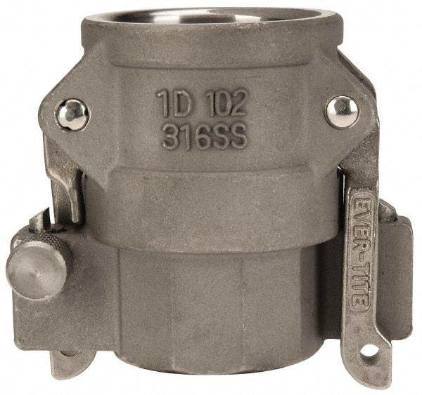 EVER-TITE Coupling Products - 1" Stainless Steel Cam & Groove Suction & Discharge Hose Female Coupler Female NPT Thread - Part D, 1" Lock-On Thread, 250 Max psi - Eagle Tool & Supply