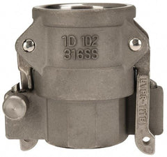 EVER-TITE Coupling Products - 1" Stainless Steel Cam & Groove Suction & Discharge Hose Female Coupler Female NPT Thread - Part D, 1" Lock-On Thread, 250 Max psi - Eagle Tool & Supply