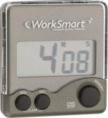 Value Collection - Big Digit Count Up and Down Timer - Counter Down 99 Min 59 Sec, Daily Alarm, Black - Eagle Tool & Supply