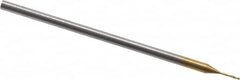 Micro Drill Bit: 0.0091″ Dia, 118 °, Cobalt TiN Finish, 0.984″ OAL, RH Cut, Spiral Flute, Straight-Cylindrical Shank, Series 660