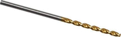 Guhring - 1.8mm 130° High Speed Steel Jobber Drill - TiN Finish, Right Hand Cut, Parabolic Flute, Straight Shank, 46mm OAL, Standard Point - Eagle Tool & Supply