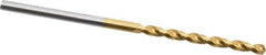 Guhring - 1.95mm 130° High Speed Steel Jobber Drill - TiN Finish, Right Hand Cut, Parabolic Flute, Straight Shank, 1-15/16" OAL, Standard Point - Eagle Tool & Supply