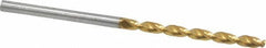 Guhring - 2.75mm 130° High Speed Steel Jobber Drill - TiN Finish, Right Hand Cut, Parabolic Flute, Straight Shank, 2-13/32" OAL, Standard Point - Eagle Tool & Supply