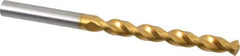 Guhring - 7.4mm 130° High Speed Steel Jobber Drill - TiN Finish, Right Hand Cut, Parabolic Flute, Straight Shank, 4-9/32" OAL, Standard Point - Eagle Tool & Supply