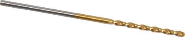 Guhring - 1.2mm 130° Cobalt Jobber Drill - TiN Finish, Right Hand Cut, Parabolic Flute, Straight Shank, 1-1/2" OAL, Standard Point - Eagle Tool & Supply