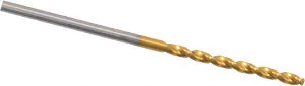 Guhring - 1.65mm 130° Cobalt Jobber Drill - TiN Finish, Right Hand Cut, Parabolic Flute, Straight Shank, 1-11/16" OAL, Standard Point - Eagle Tool & Supply