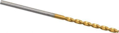 Guhring - 1.65mm 130° Cobalt Jobber Drill - TiN Finish, Right Hand Cut, Parabolic Flute, Straight Shank, 1-11/16" OAL, Standard Point - Eagle Tool & Supply