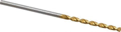Guhring - 1.8mm 130° Cobalt Jobber Drill - TiN Finish, Right Hand Cut, Parabolic Flute, Straight Shank, 1-13/16" OAL, Standard Point - Eagle Tool & Supply